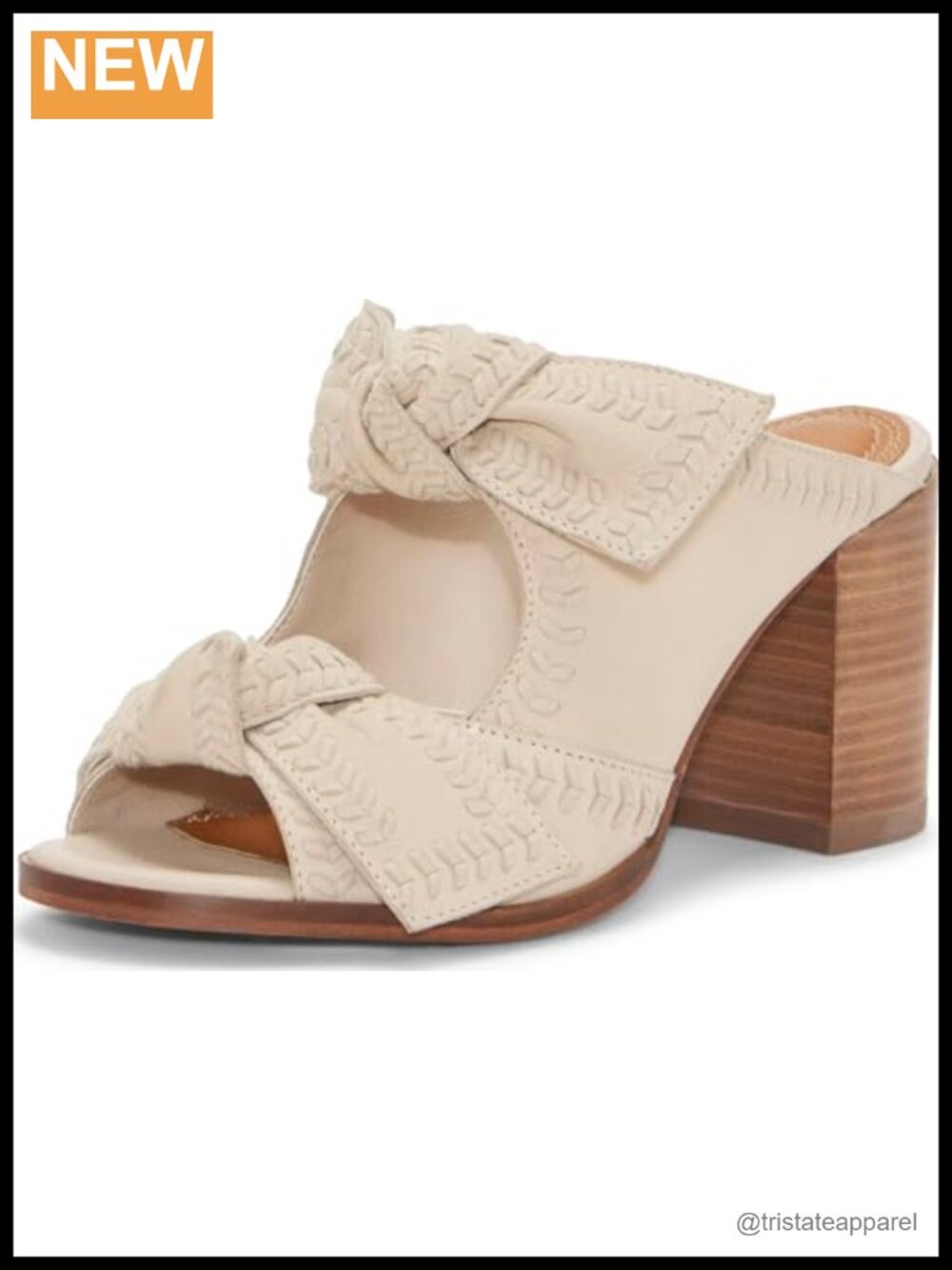 Lucky Brand Dynah Leather Stacked Heel Ankle Strap Heeled Sandal